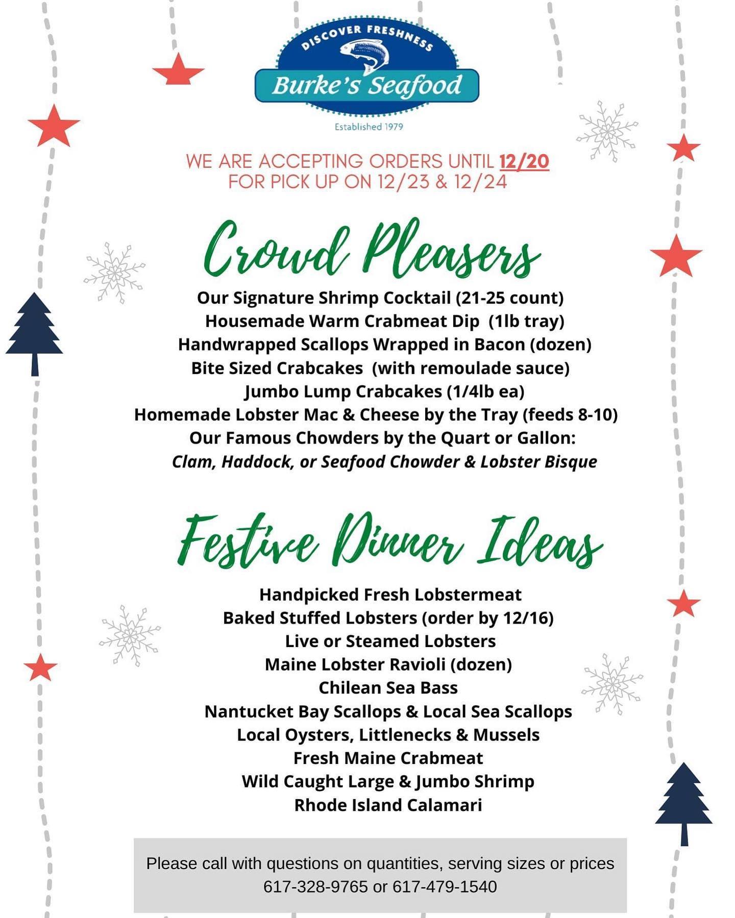 Let us help you plan the Perfect Holiday Meal From crowd pleasing appetizers to festive dinner ideas weve got you covered Give us a call or order online 🦪 🦞